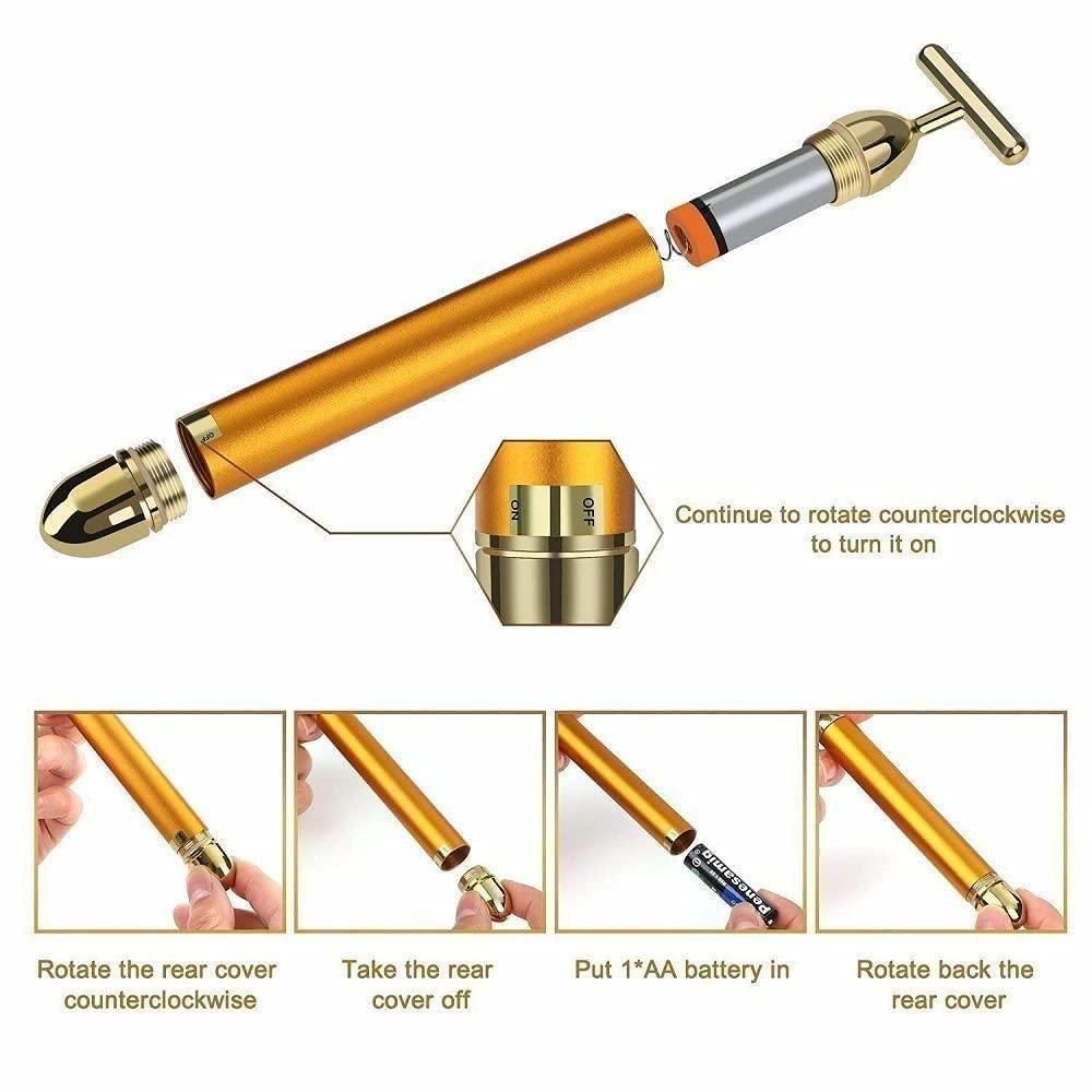 24K Gold Energy Beauty Bar Massager